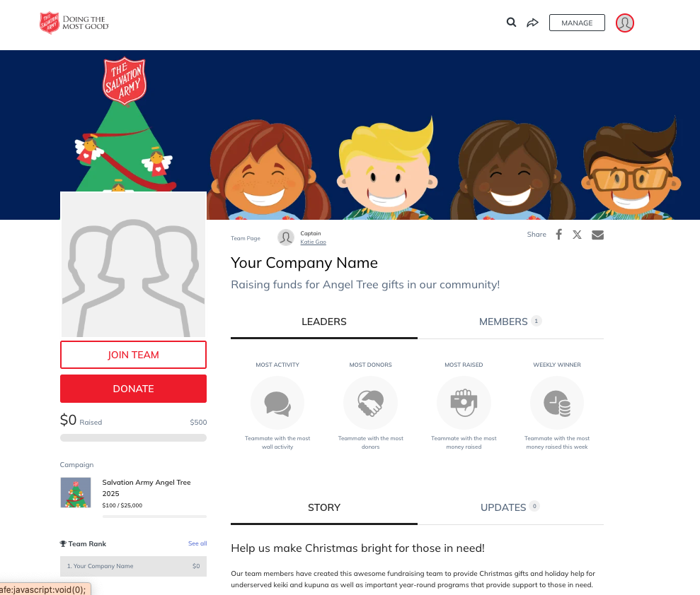 Personalize your team page