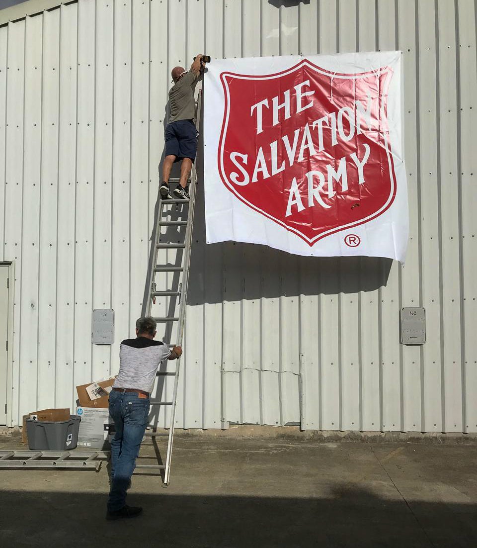 The Salvation Army shield on the Guam Thrift Store warehouse