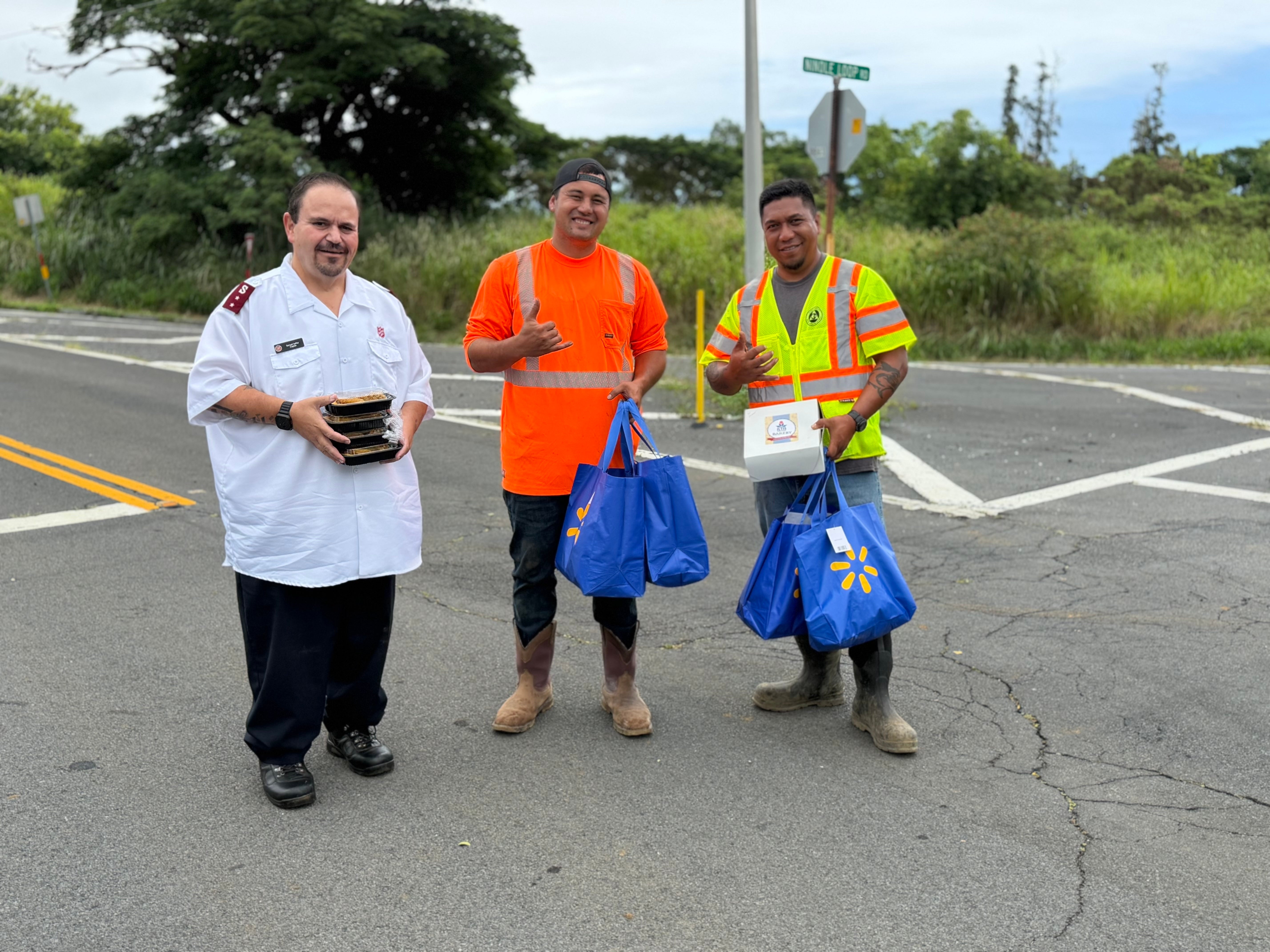 Providing food and drinks to Hawaiʻi County Public Works crew