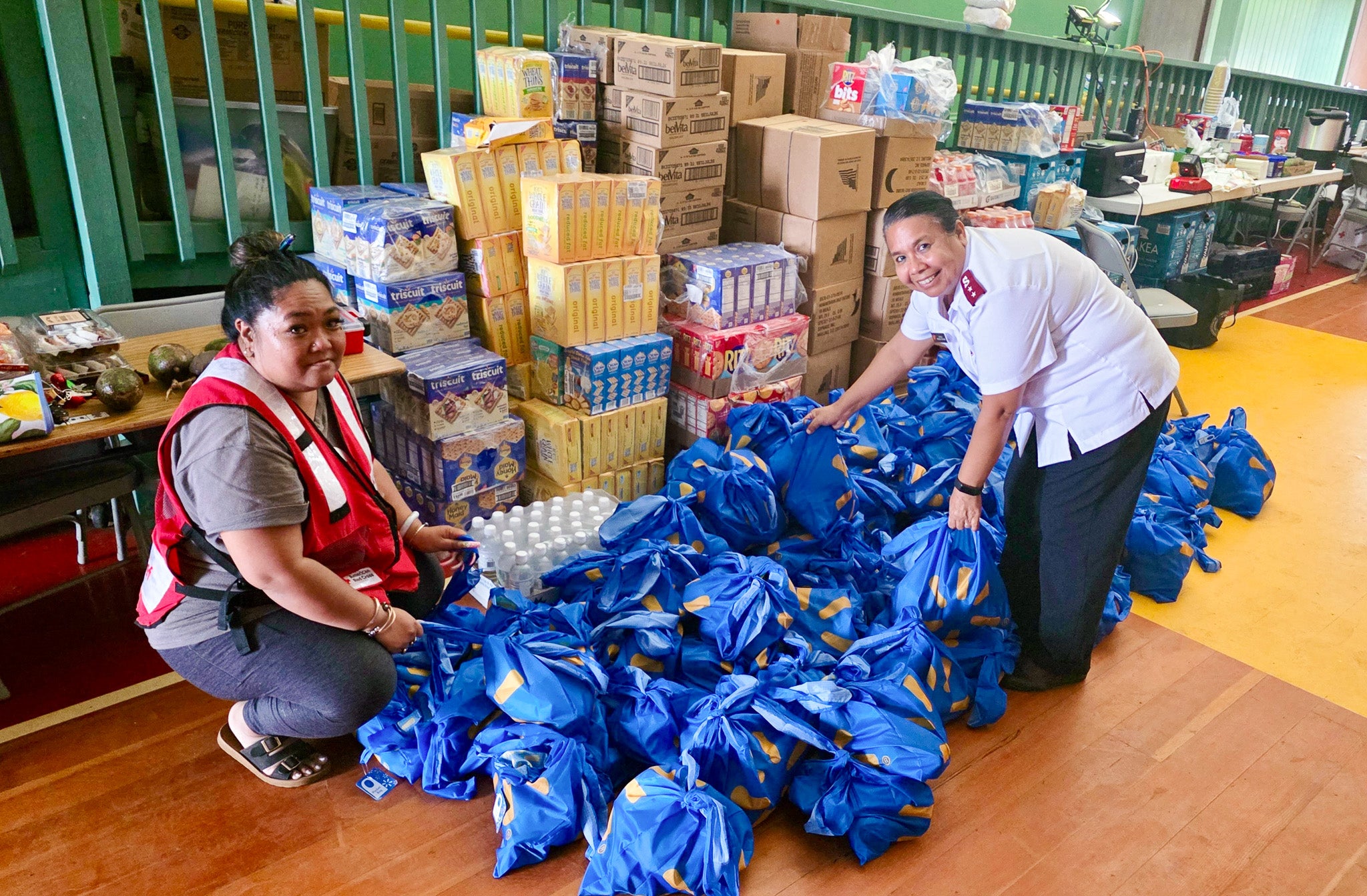 Walmart-donated snack and drink bags