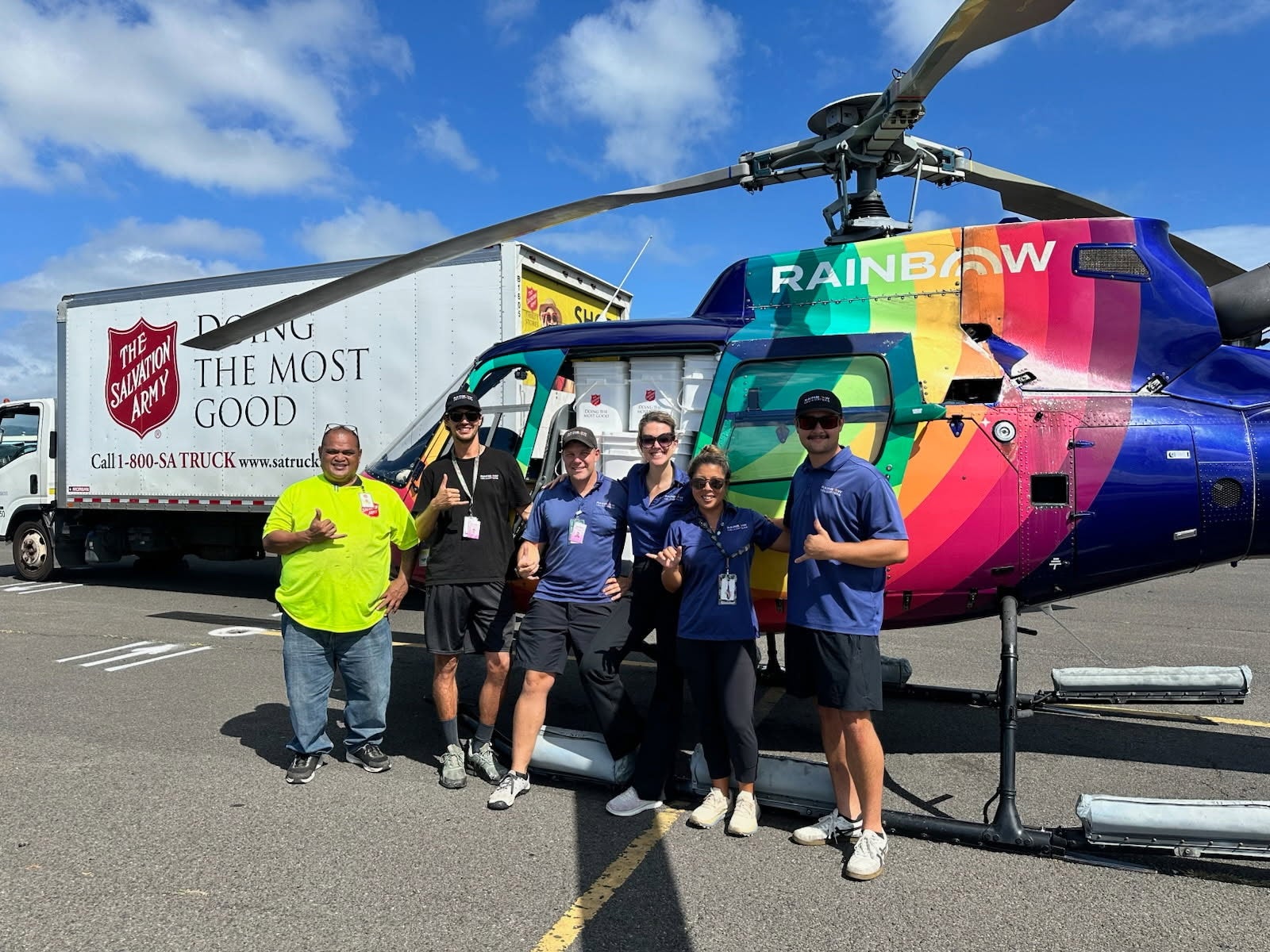 Rainbow Helicopters airlift of cleaning kits to Hawaiʻi Island