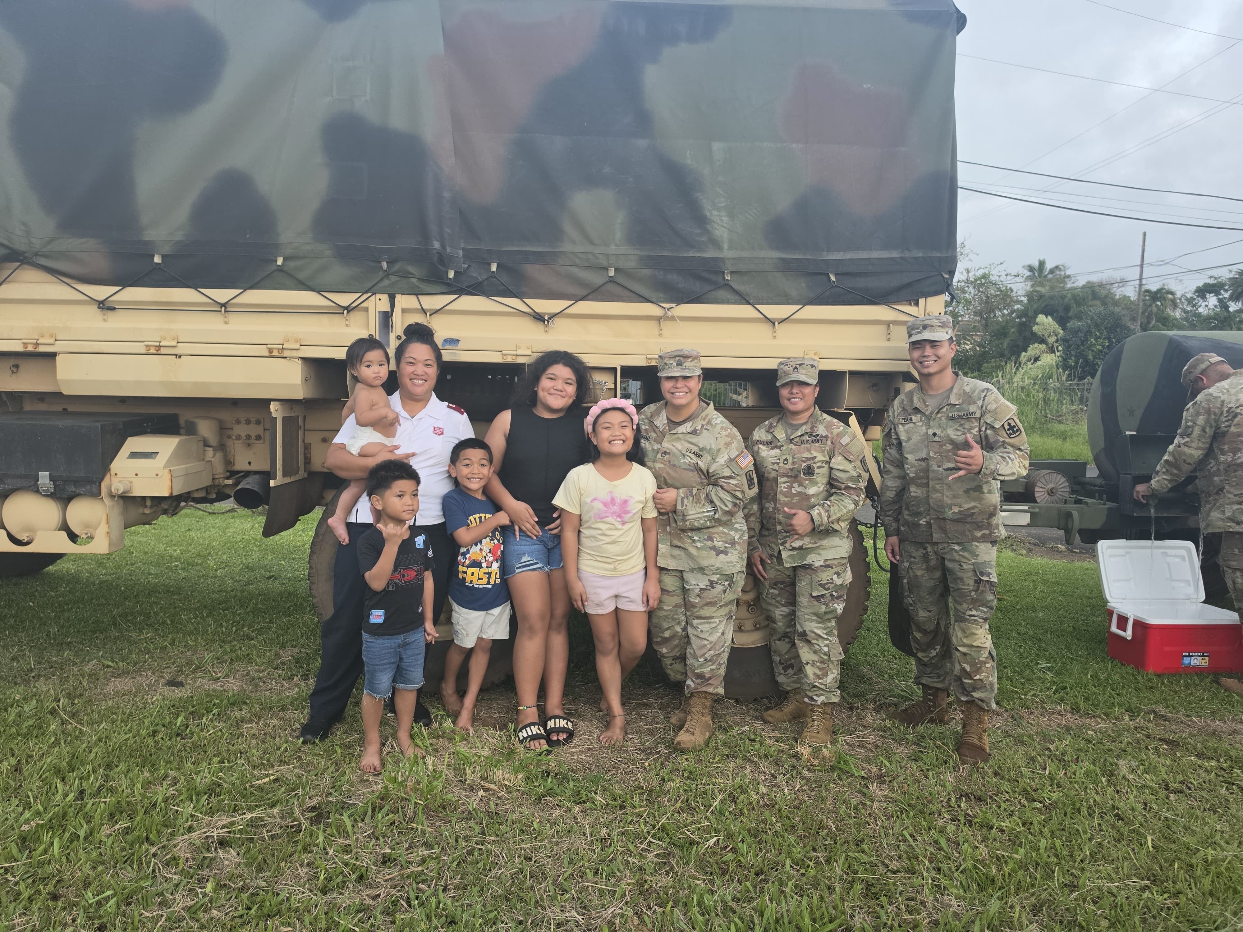 Serving meals alongside the National Guard in Kilauea, Kaua'i