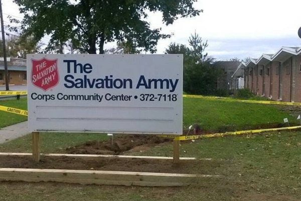 Salvation Army Indiana Columbus corps location building sign