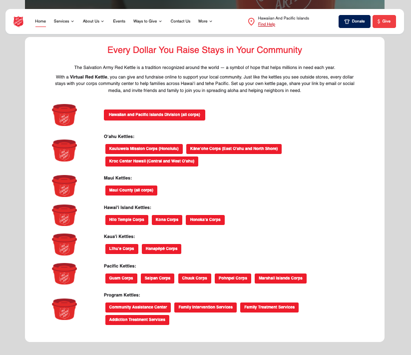 Virtual Red Kettle Homepage