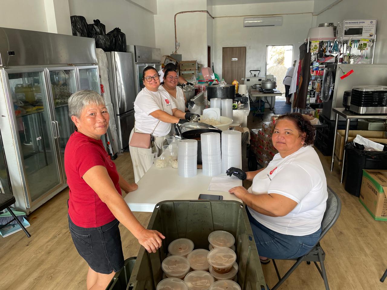 The Saipan Corps Soup Kitchen preparing meals