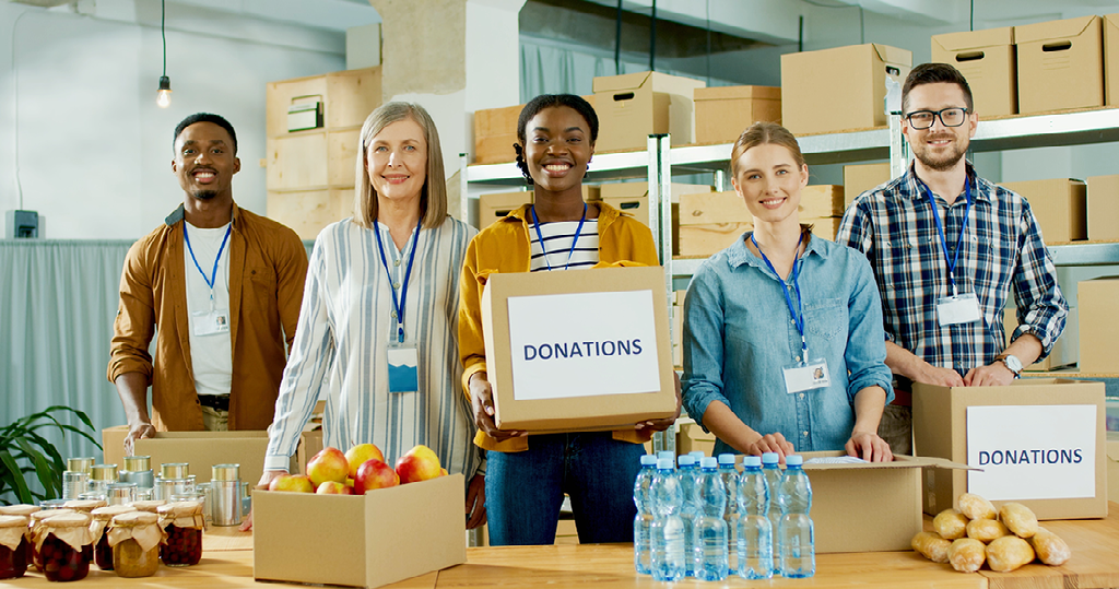 Young professionals volunteering together in Metro Detroit
