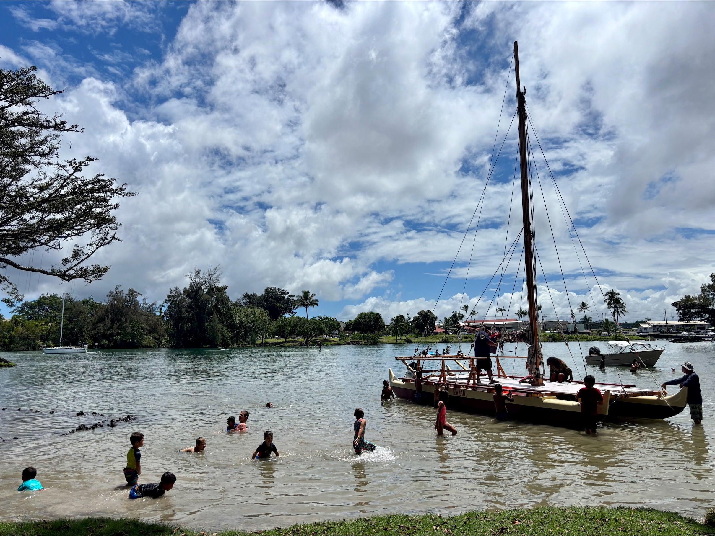 FIS youth take part in a hands-on cultural activity on the water on Hawaiʻi Island